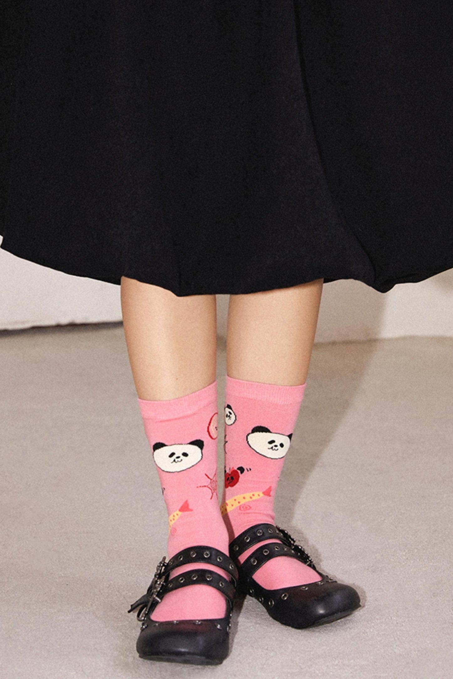 Retro Cartoon Panda Socks