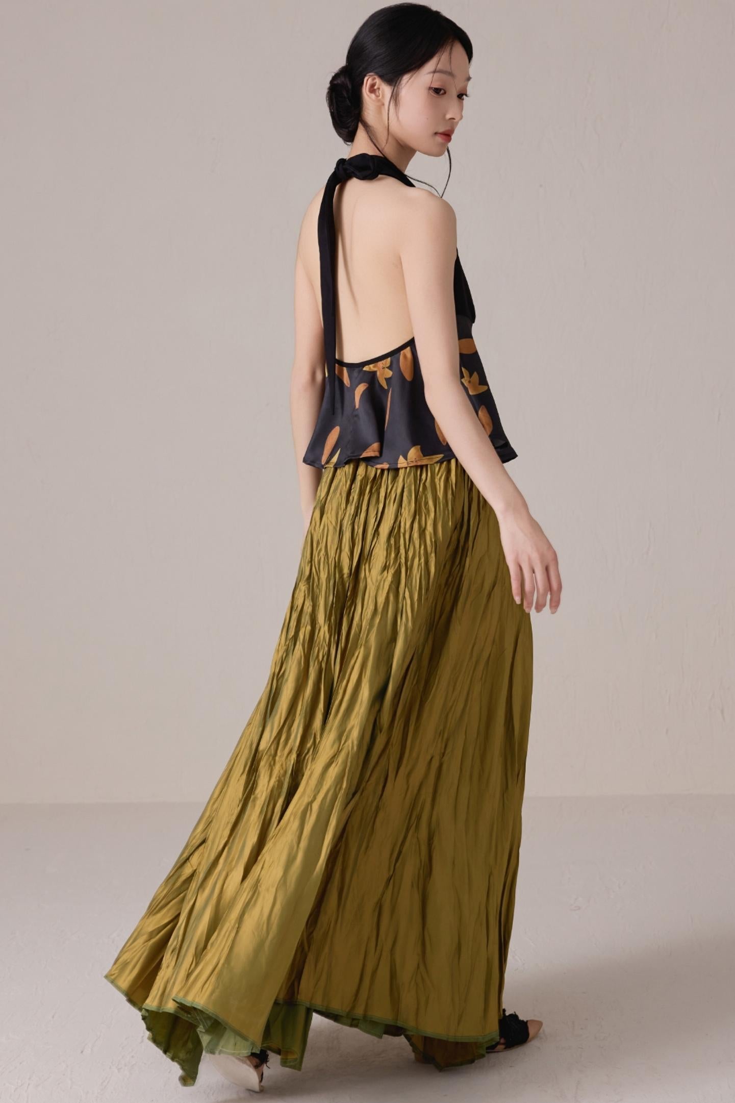 Moonlight Colorblock Backless Neck Vest