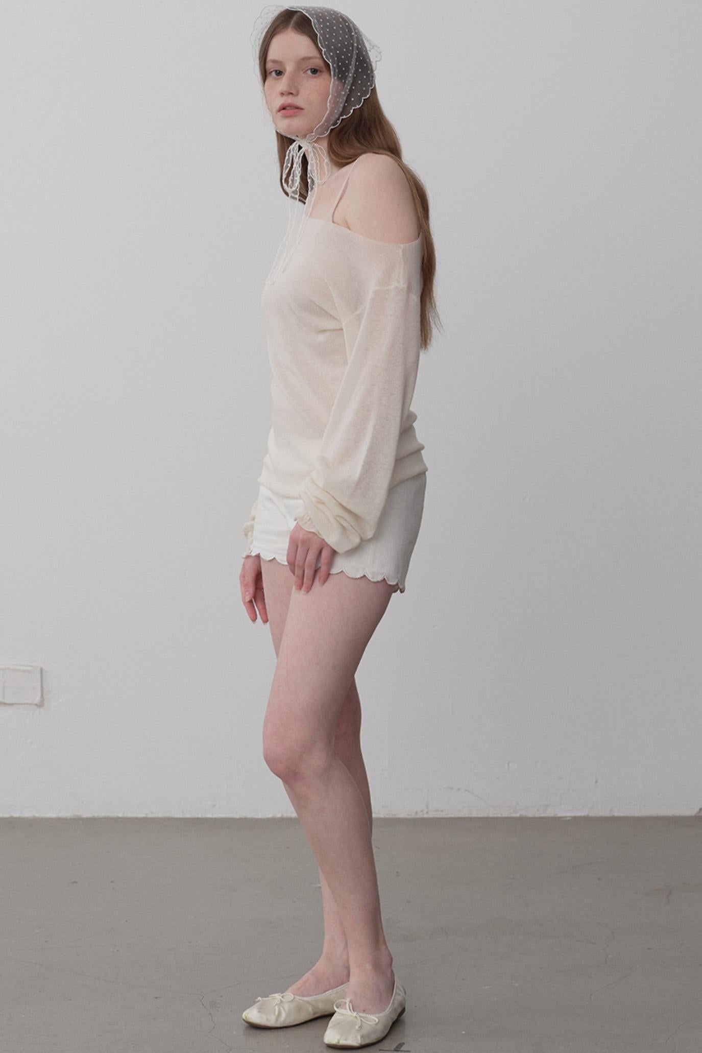 White Chiffon Knit Top