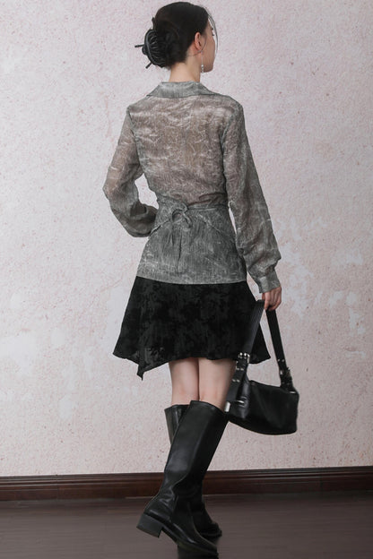 Autumn Staggered Asymmetrical Skirt