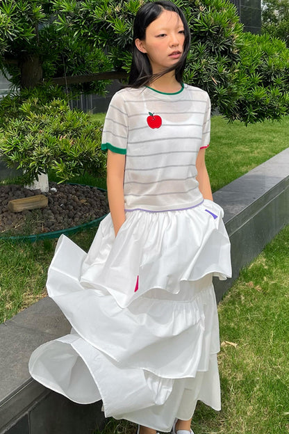 Red Apple Striped Tee