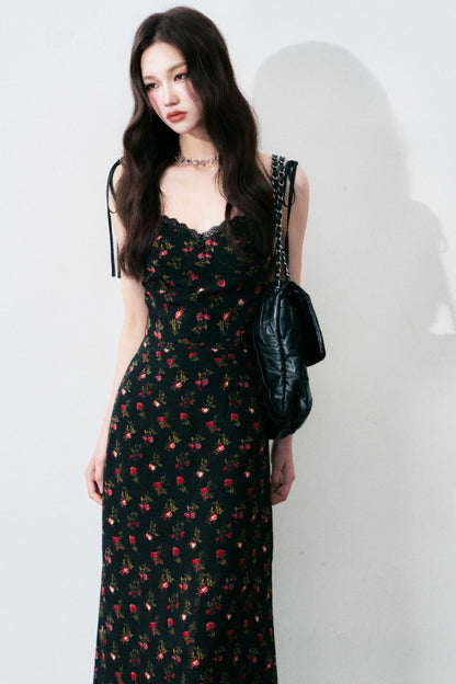 Vintage Floral Tie Dress