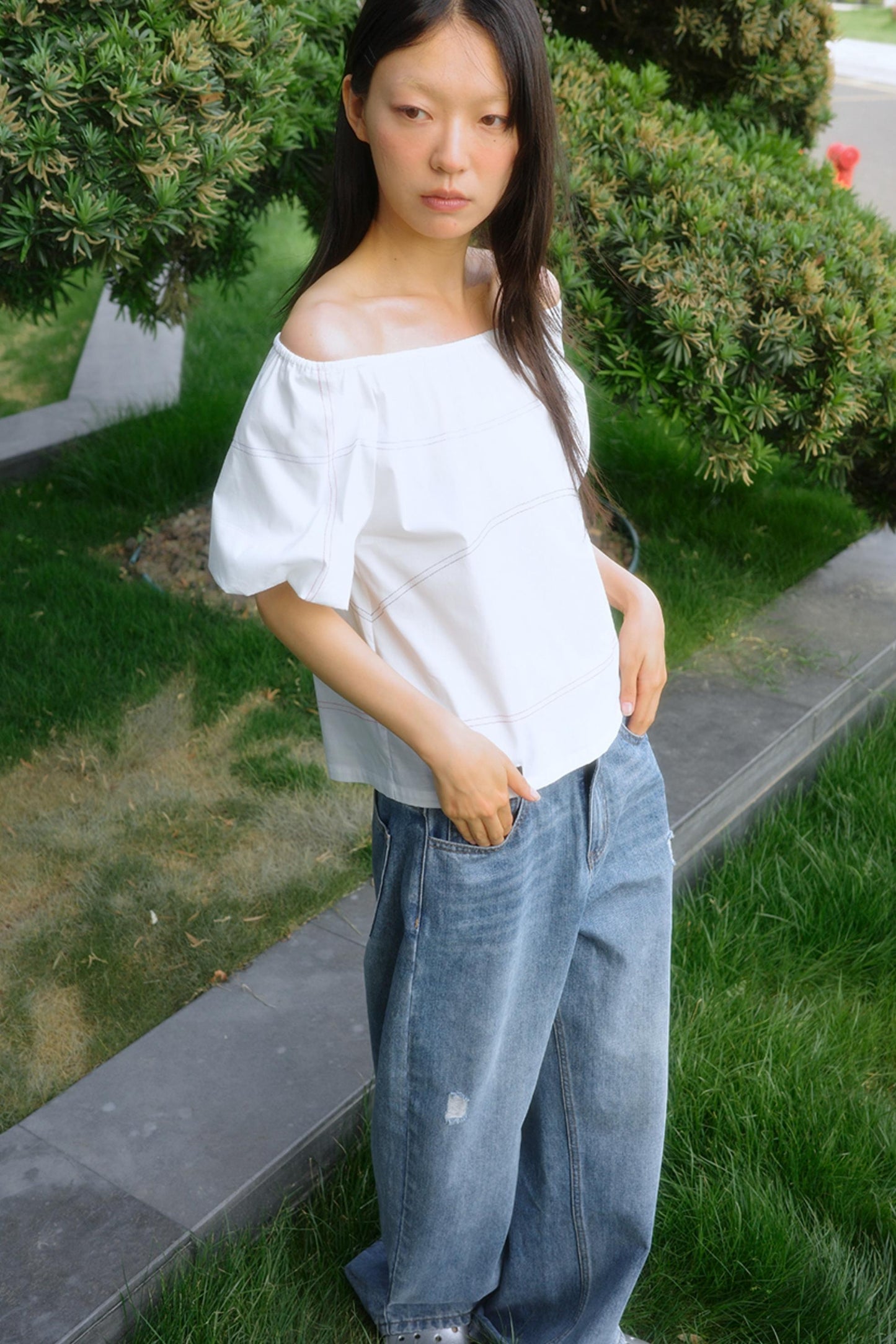 Blocked Neckline Tee