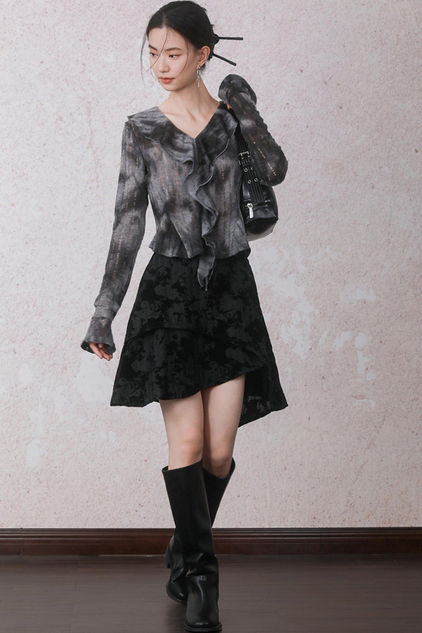 Autumn Staggered Asymmetrical Skirt