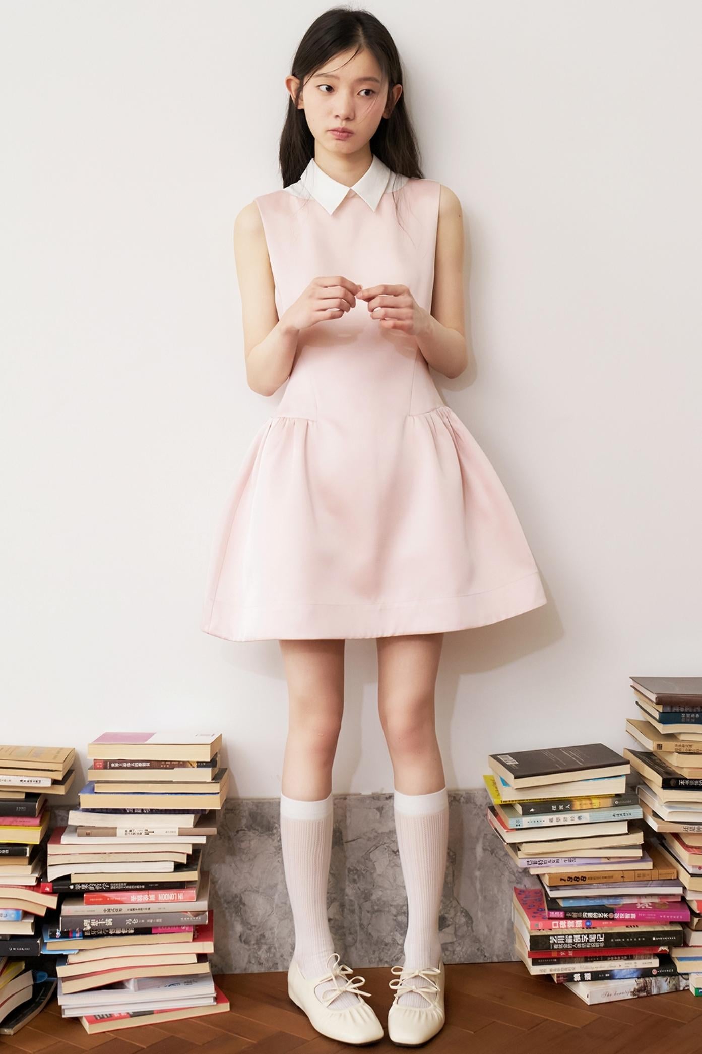 Pink Satin Two-Piece Dress