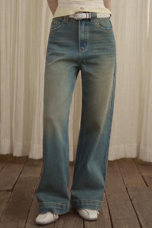 Blue Straight-Leg Jeans
