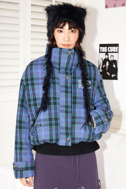 Blueberry Plaid Cotton Jacket