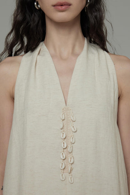 Sleeveless Halter Long Dress