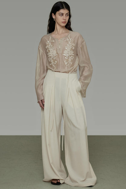 Retro Embroidered Blouse