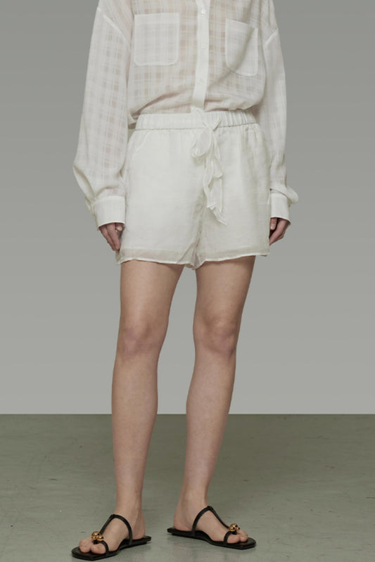 Tie-Waist Linen Shorts