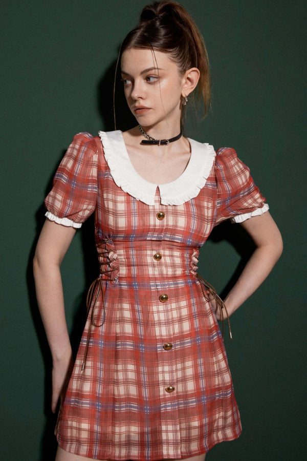 Vintage Plaid A-Line Dress