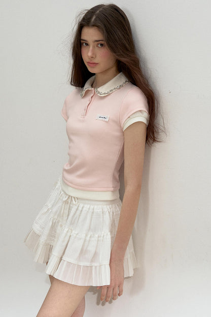 Pink Drill Collar Top