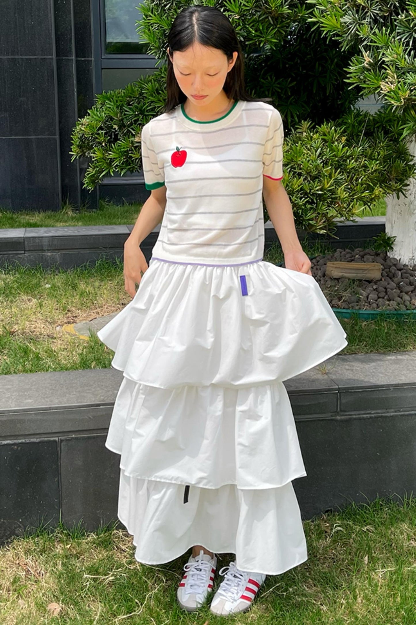 Red Apple Striped Tee