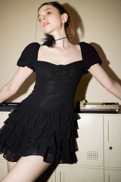 Vintage Sweet Spice Square Neck Dress