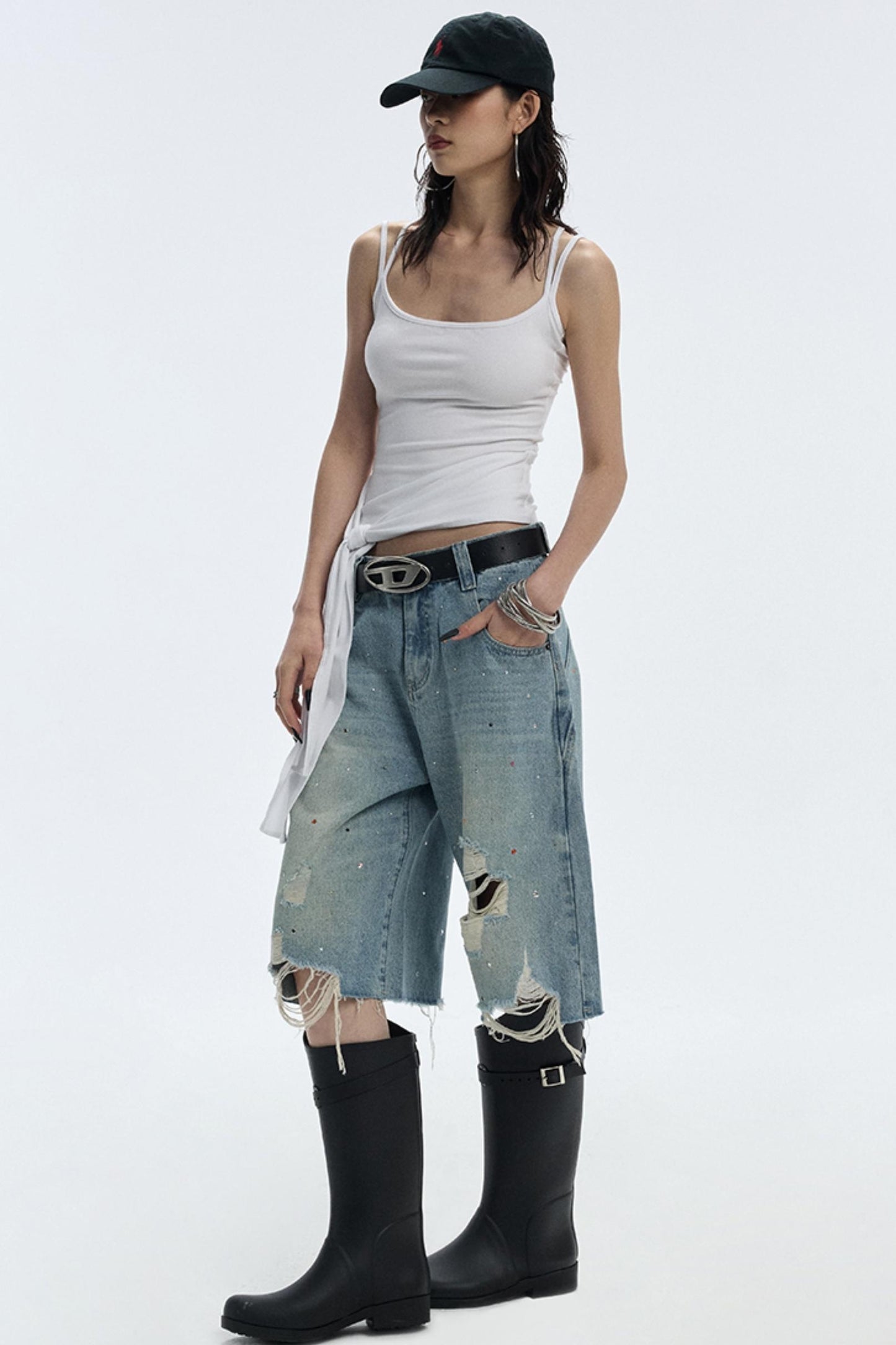 Starry Diamond Denim Pants