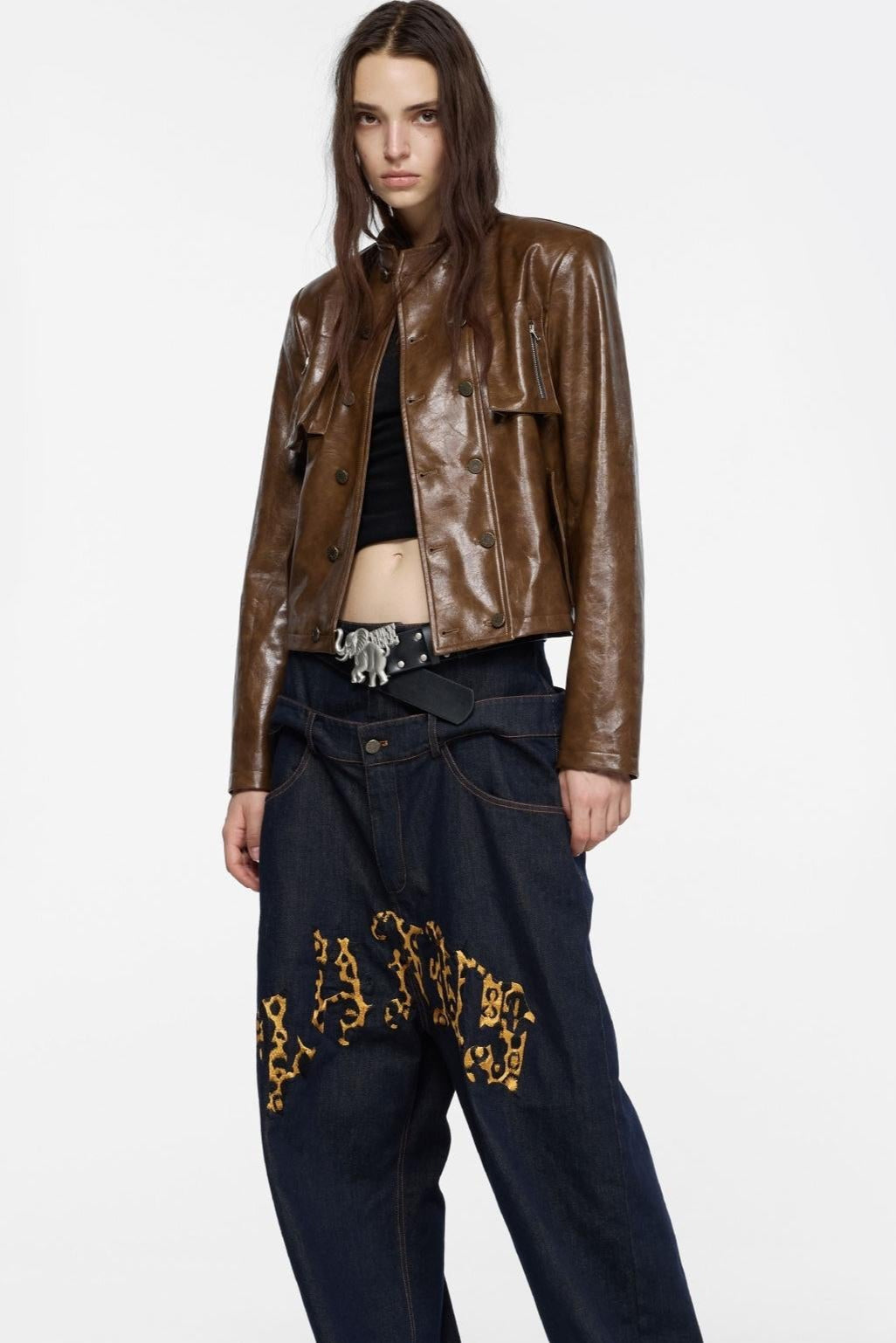 Overseas Celebrity Fashion Bloggers Punk Coat