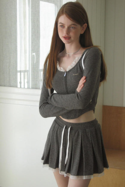 Lace Hooded Cardigan Set-Up