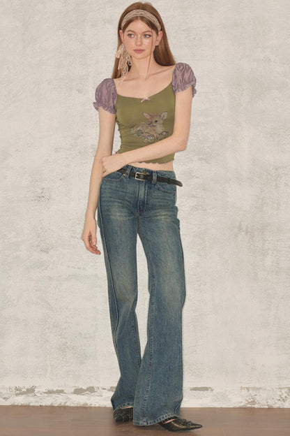 Summer Vintage Straight-Leg Jeans