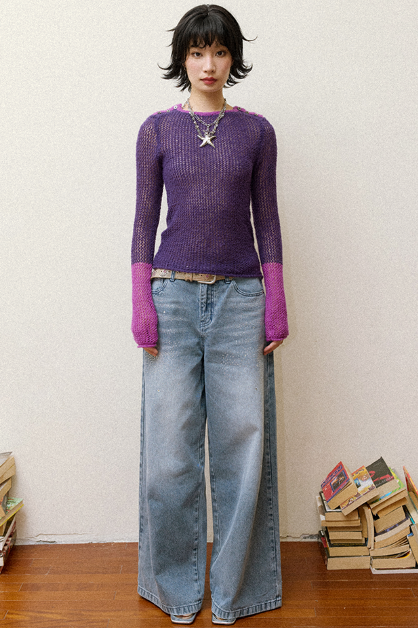 Rose Purple Knit Top