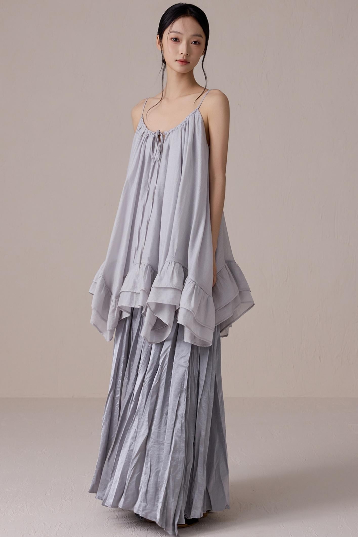 Silver Gray A-Line Skirt