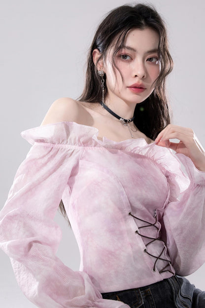 Peach Blossom One-Shoulder Top
