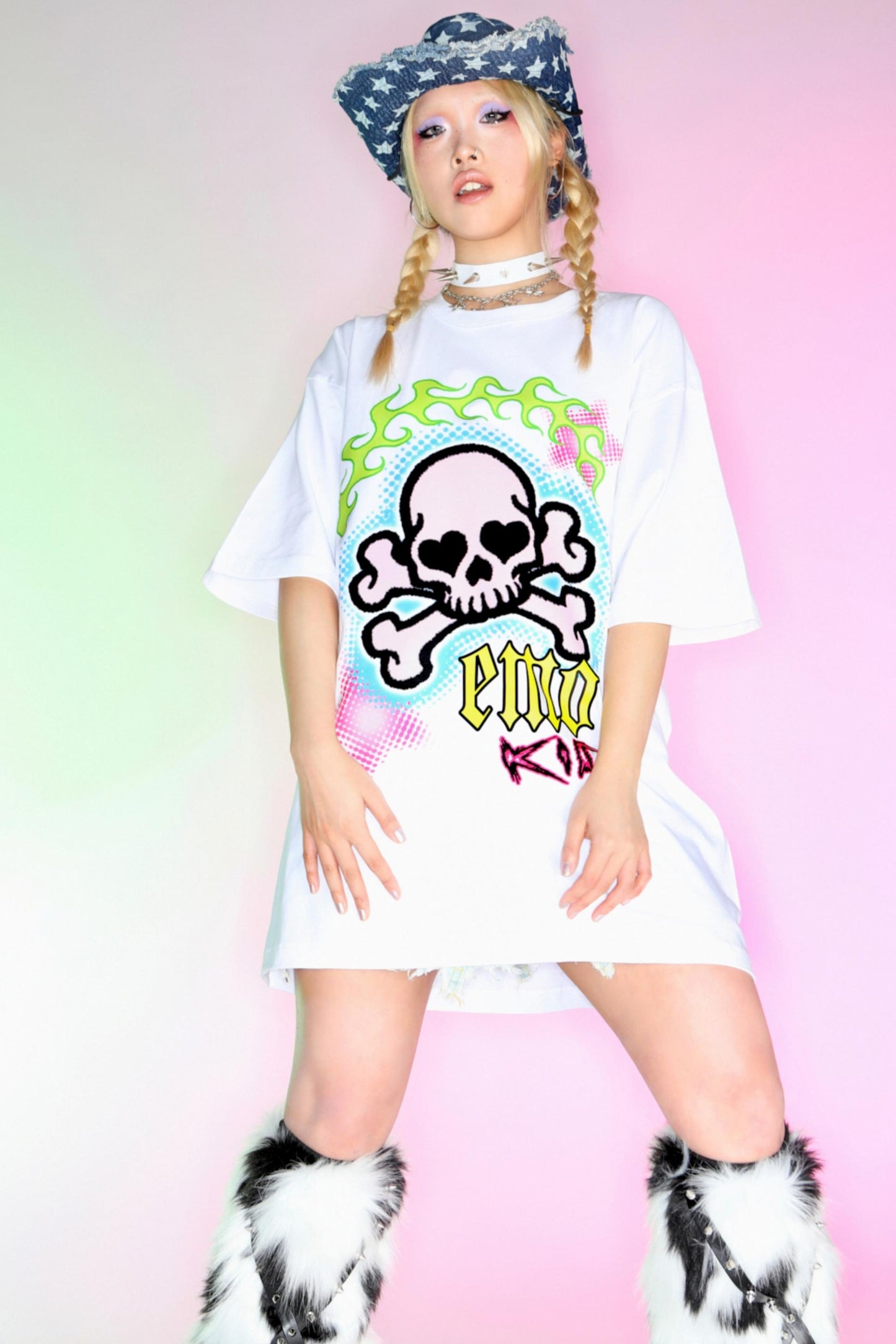 Punk Loose Fit Skull T-Shirt