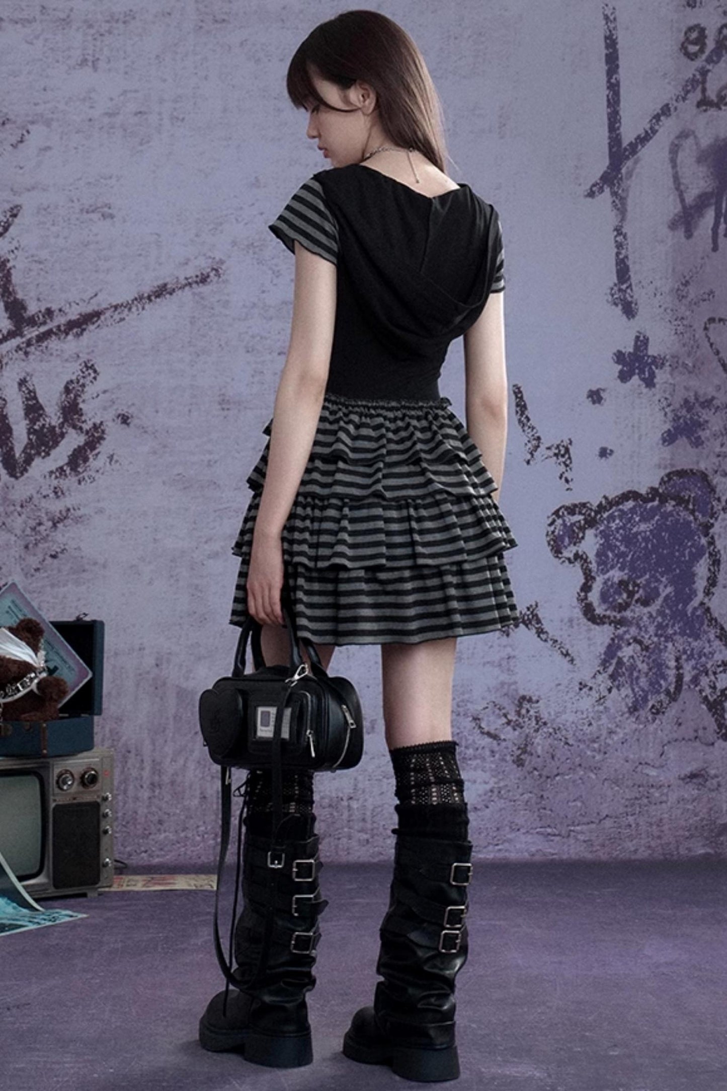 Y2K Punk Hooded Dress