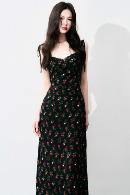 Vintage Floral Tie Dress