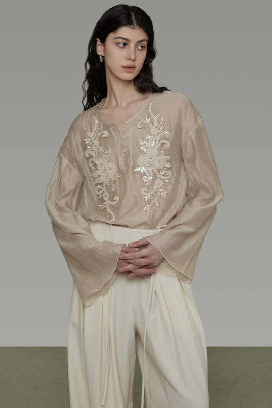 Retro Embroidered Blouse