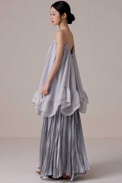 Silver Gray A-Line Skirt