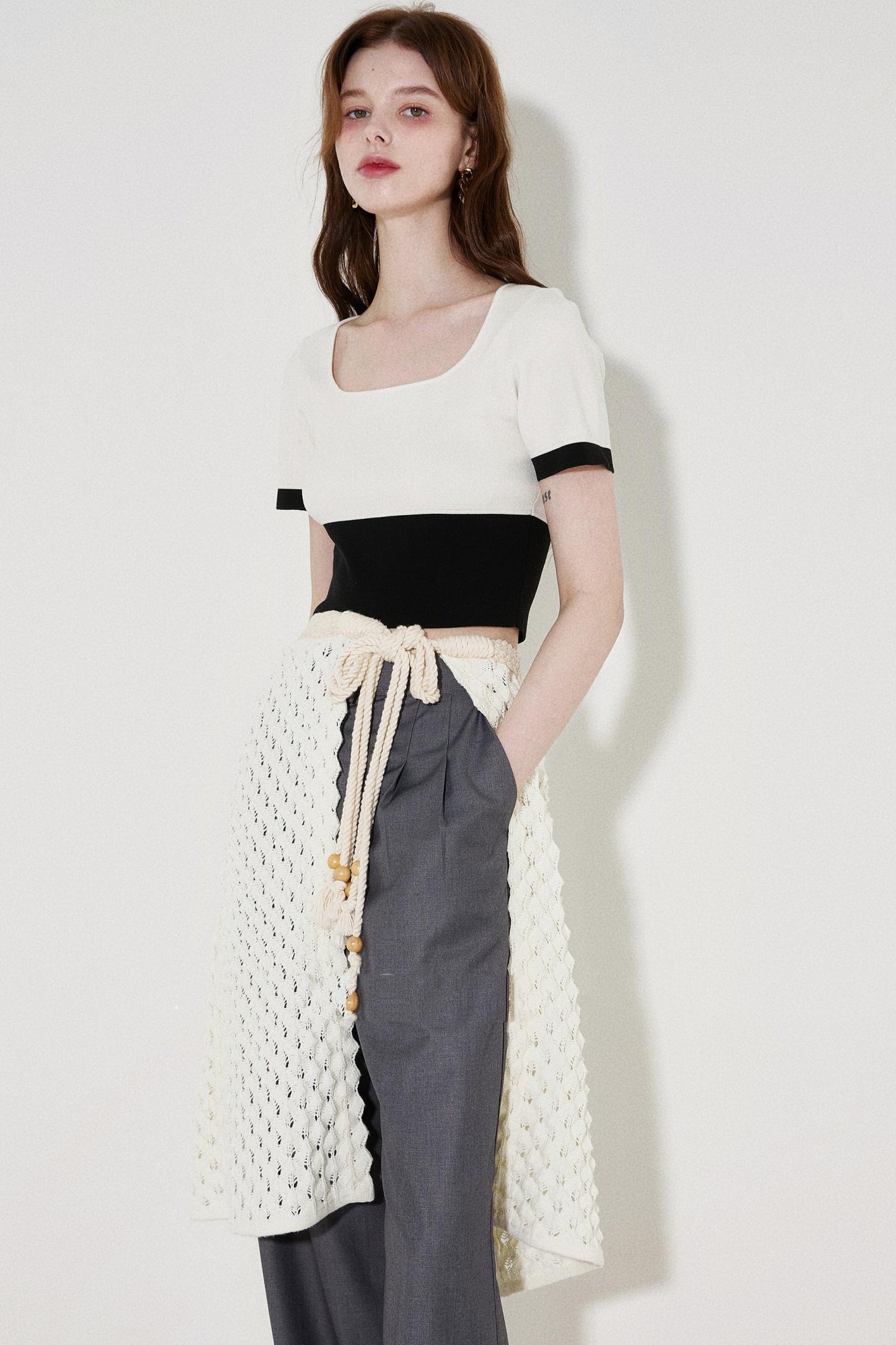 Color Block Knit Tee