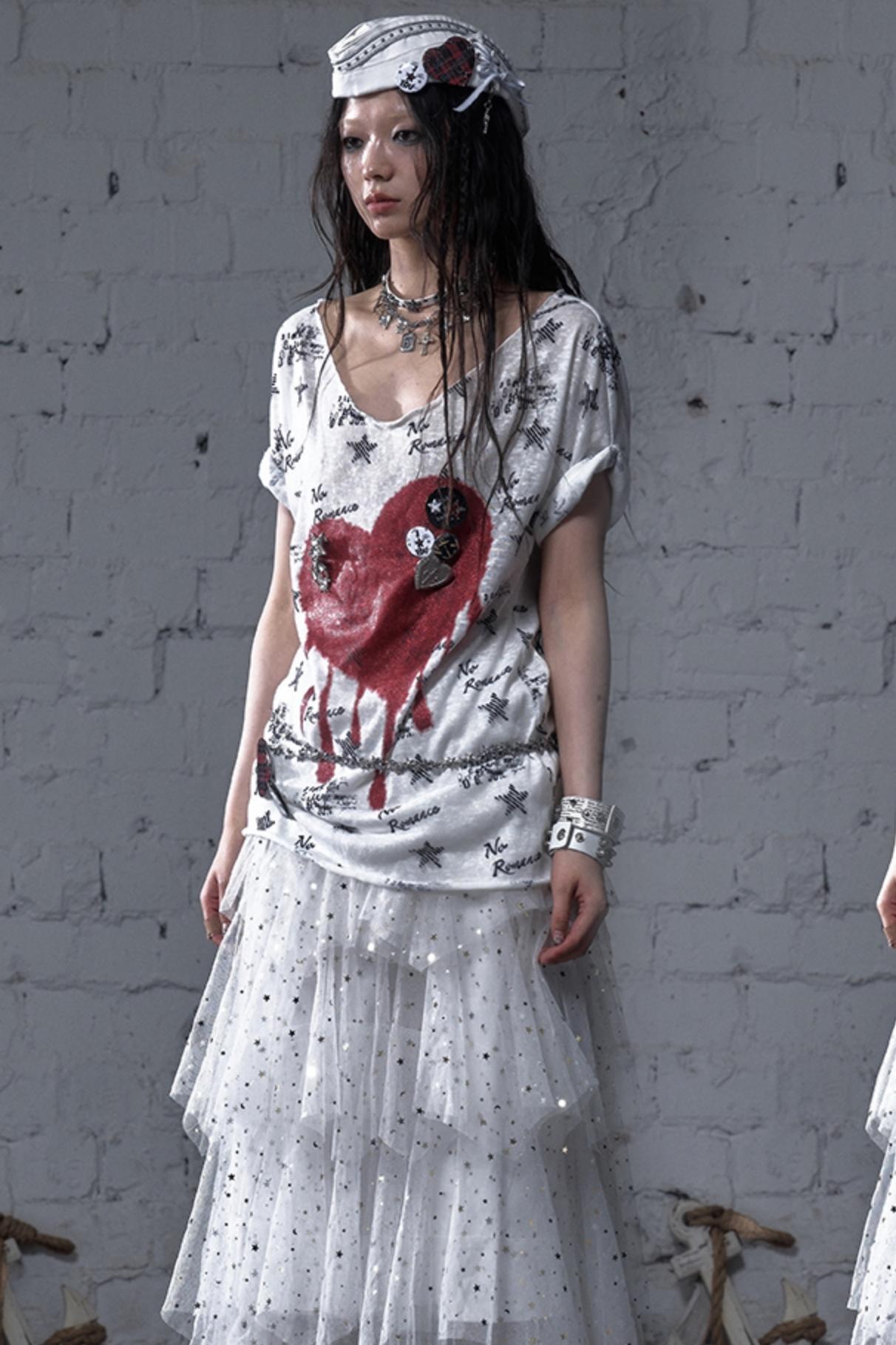 Sailor Style Printed Loose T-Shirt