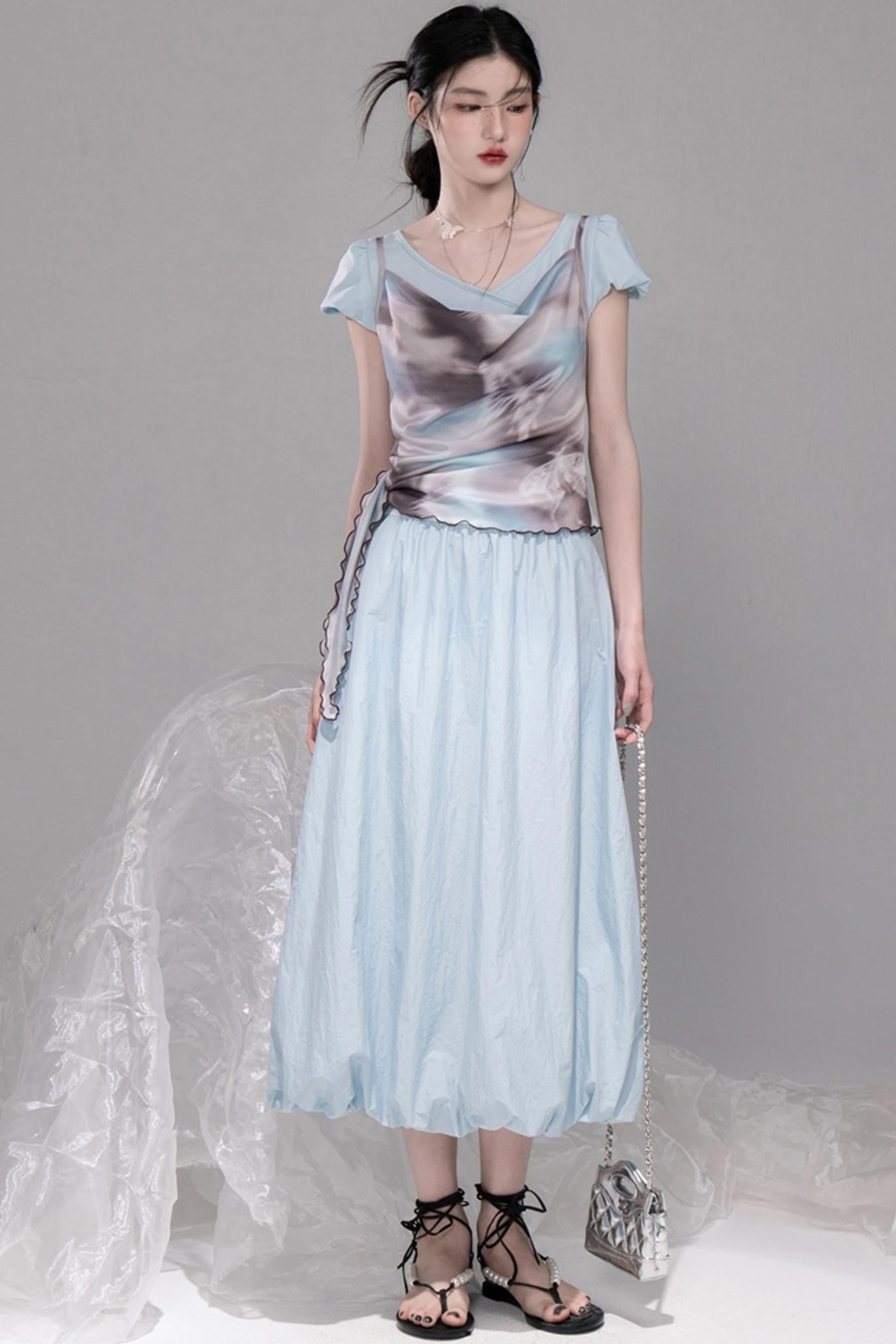 Twilight Sky Blue Swing Dress