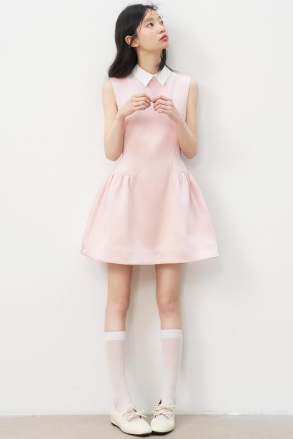 Pink Satin Two-Piece Dress