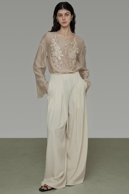 Retro Embroidered Blouse