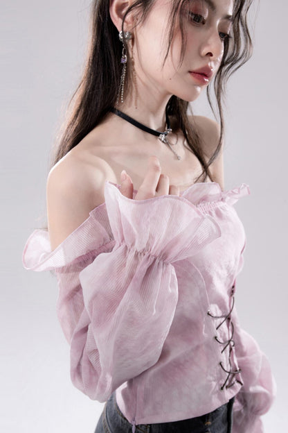 Peach Blossom One-Shoulder Top