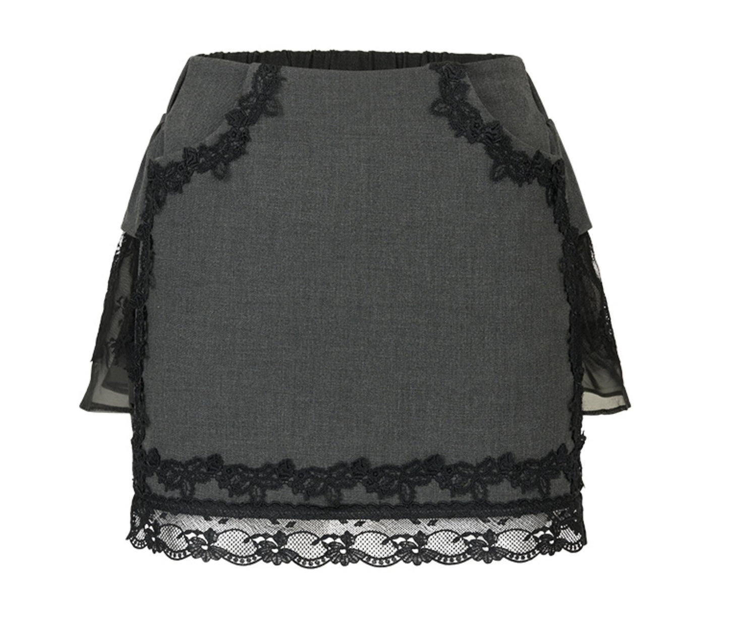 Dark Lace Midi Skirt