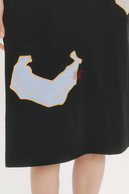 Fruit Check Applique T-Shirt Dress