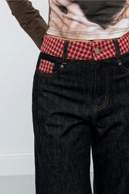 Embroidery Casual Loose Straight Jeans