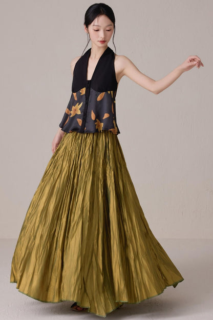 Moonlight Colorblock Backless Neck Vest