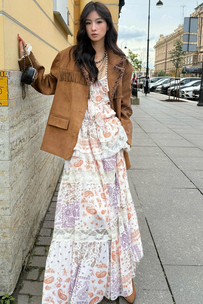 Cashew Flower Vintage Lace Dress Set-Up