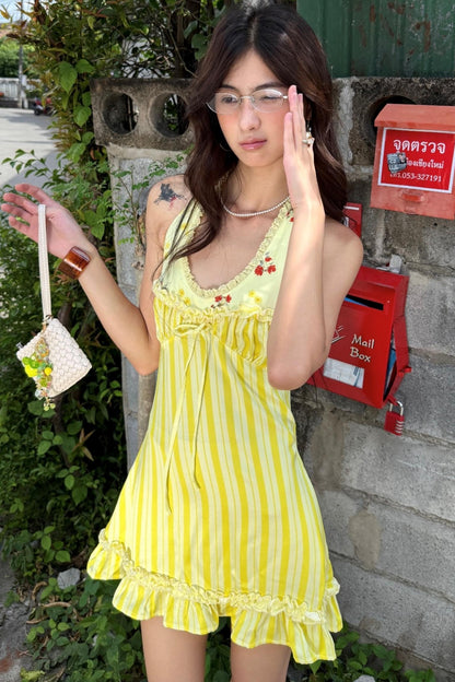Sweet Summer Satin Yellow Dress
