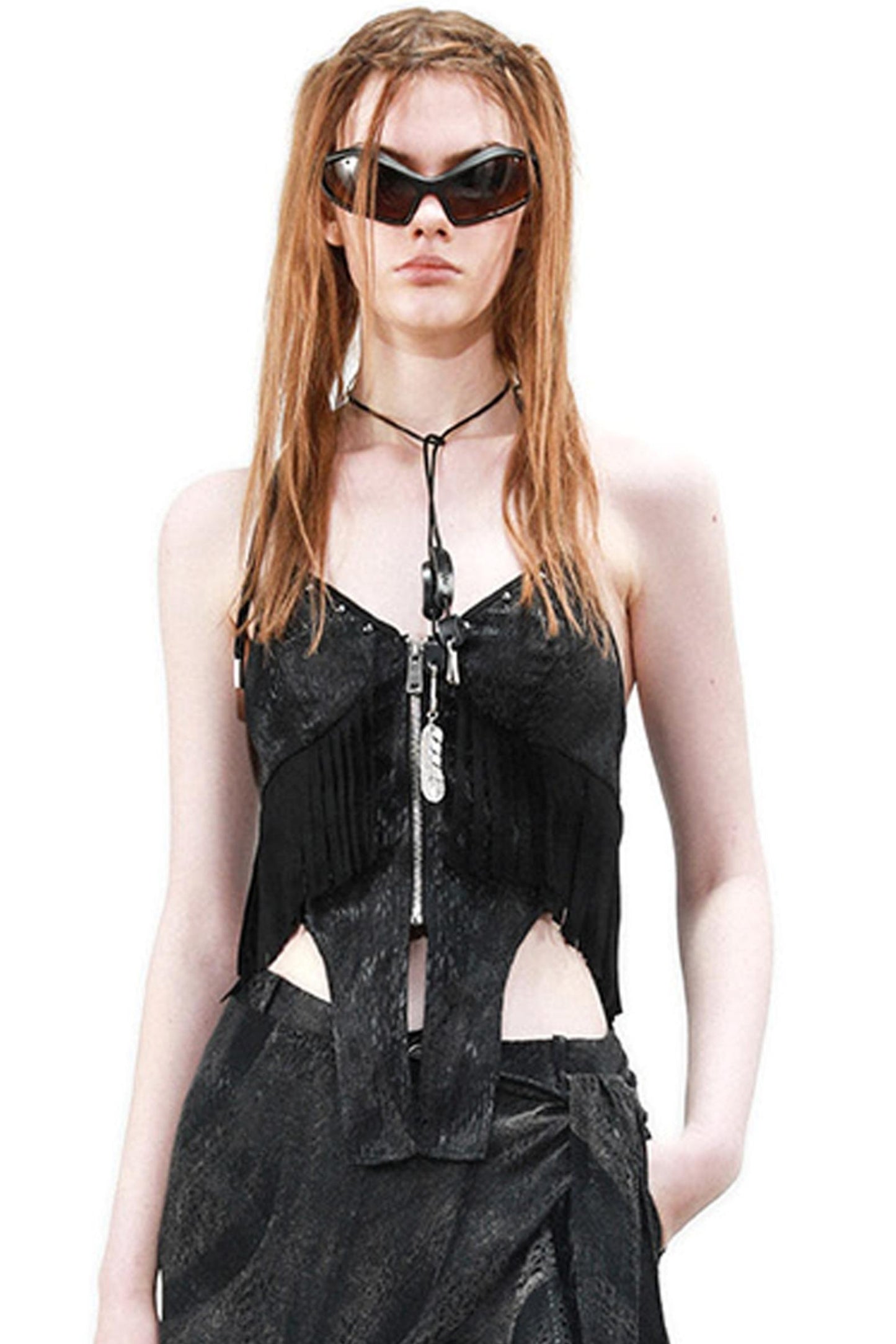 Snake Tassel  Splice Camisole Top