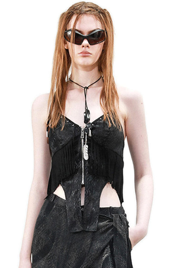 Snake Tassel  Splice Camisole Top