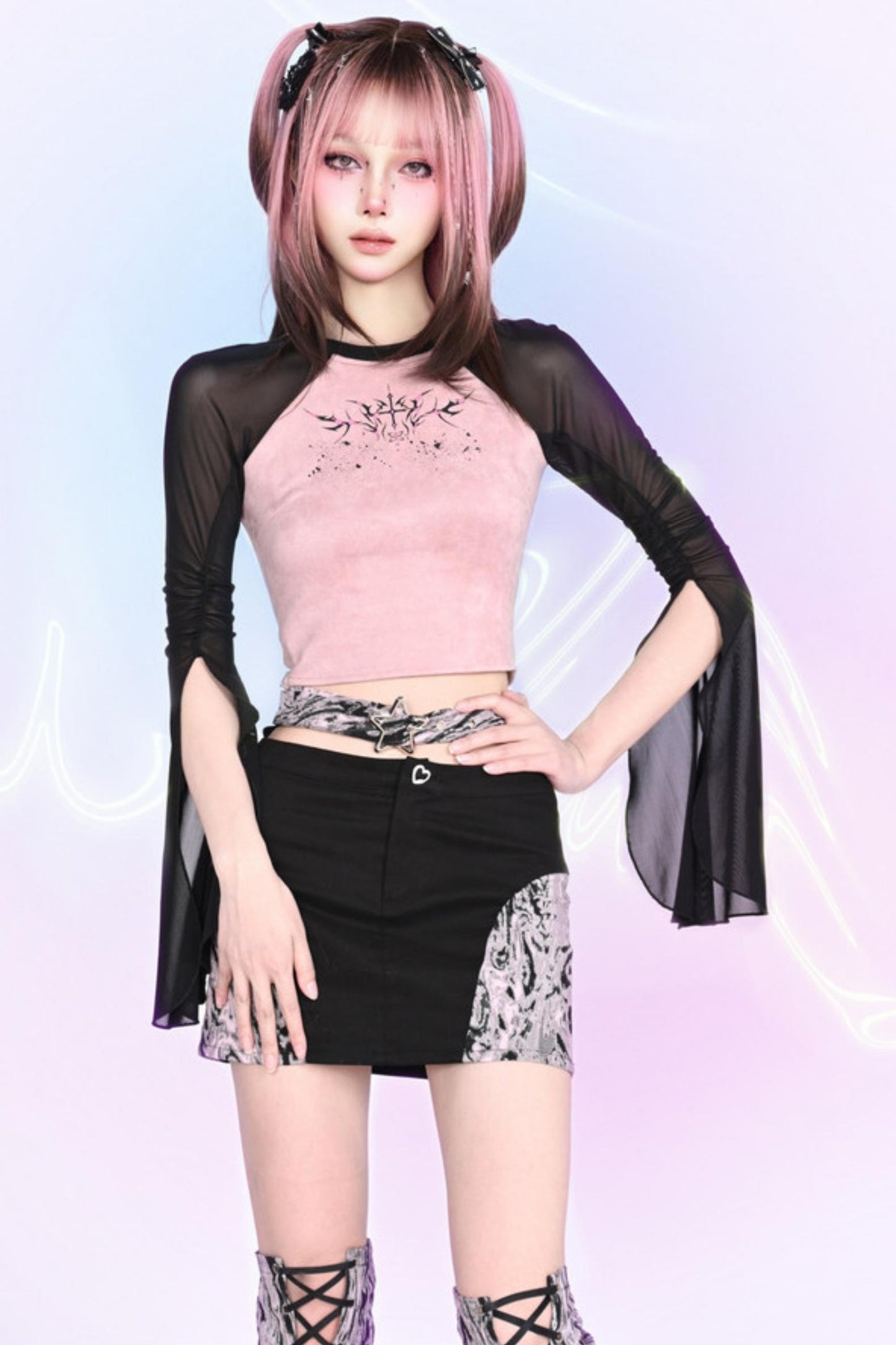 Heartbeat Design Mini Skirt