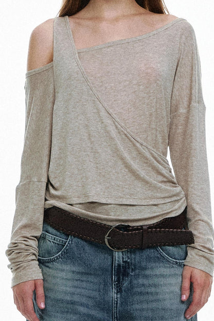 Hot Slanted Wool Knit Top