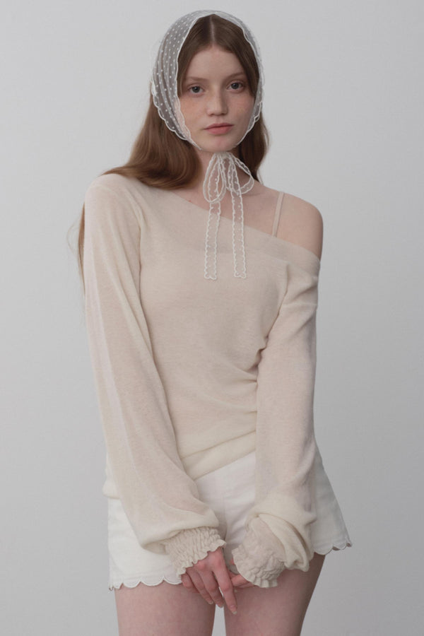 White Chiffon Knit Top