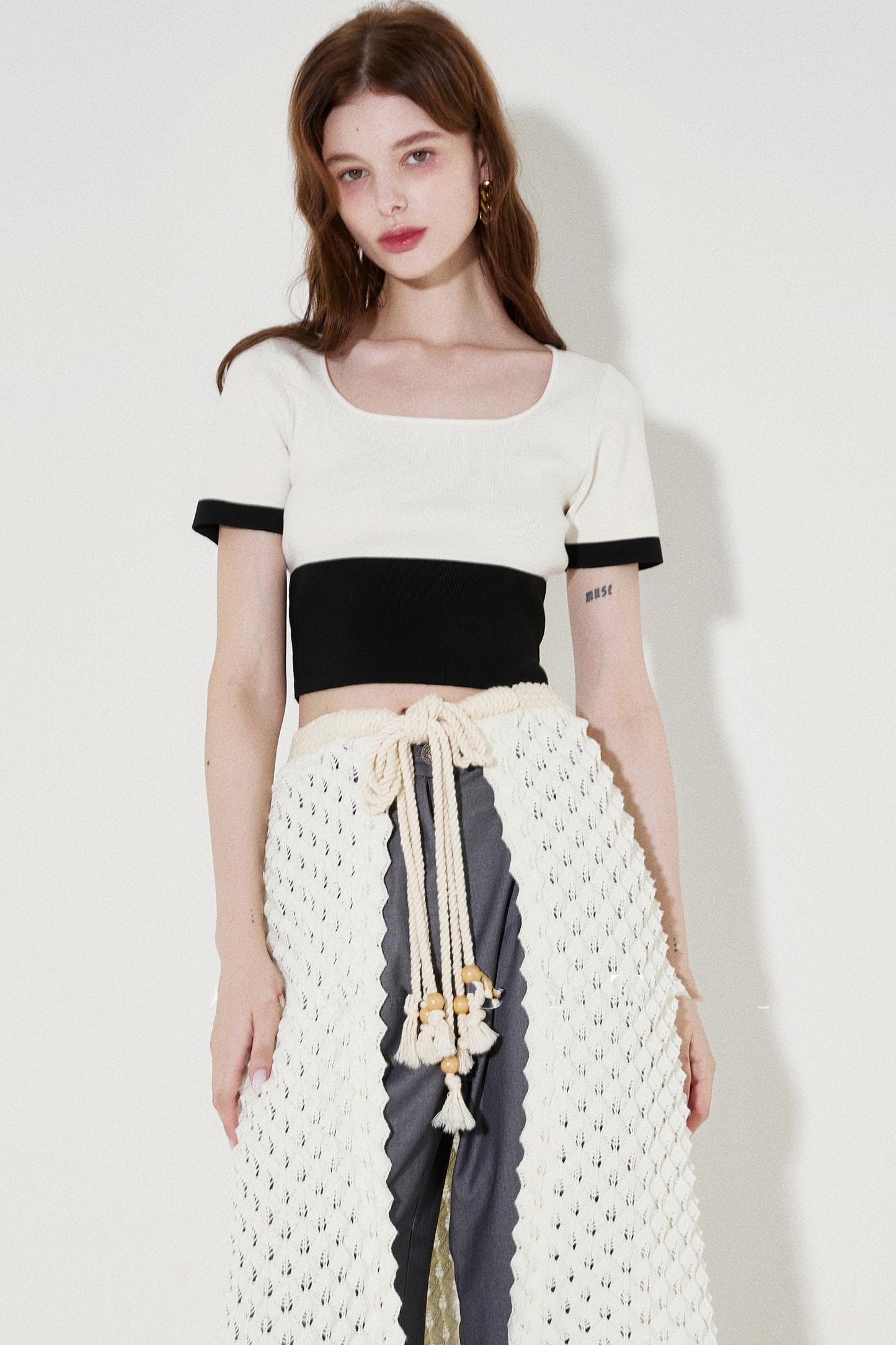 Color Block Knit Tee