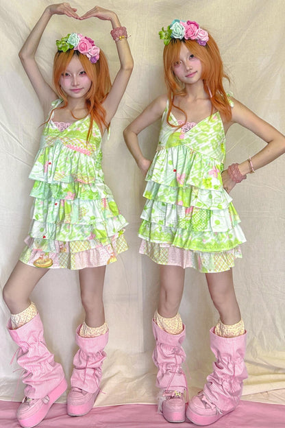 Candy Stripe Polka Drawstring Sock Cover