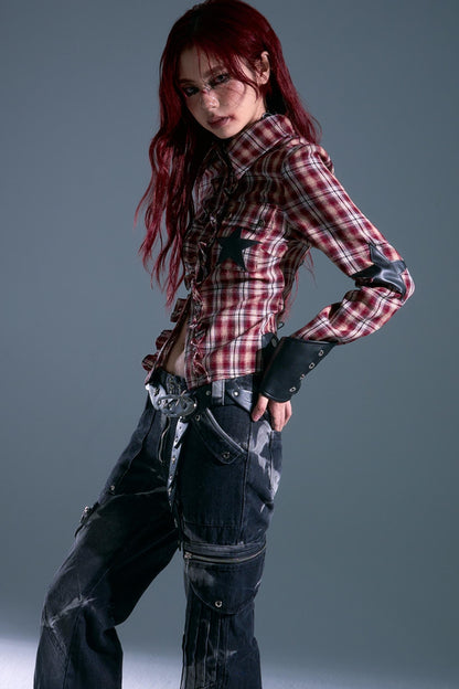 Star Leather Slim Shirt